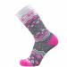 Pure Athlete Kids Ski Socks Girls Boys Warm Wool Skiing Snowboard Sock Pack 1 Pair - Grey/Hot Pink Small-Medium