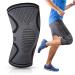 RiptGear Knee Compression Sleeve - Braces for Knee Pain - Compression for Arthritis  Meniscus Tear  Running  Walking - Support for Women and Men - Sleeves Weightlifting (Large  Gray (1 Pack)) Large Gray (1 Pack)