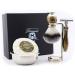 Classic 5-piece shaving set for men-golden antique look with de-razor plane with a synthetic roof hair was made of stainless steel bowl and soap