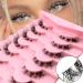 7 Pairs 3D Clear Band Cat Eye False Eyelashes | Fluffy Volume Curly Faux Mink Makeup - Reusable ZFD08 - Buy Online on GoSupps.com