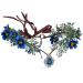 MOSTORY Woodland Fairy Flower Crown - Elf Floral Headpiece Blue Daphne with Crystal Elven Tiara Handmade for Women Girls Bridal Variable Size Wreath Headband for Cosplay Halloween Christmas Wedding
