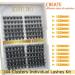 Kmilro 144 Pcs Cluster Lashes DIY Eyelash Extensions C D Curl 10-16mm Mega Volume Fluffy Wispy Individual Lashes - Volume 0.07C-MIX - Buy Online on GoSupps.com