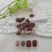 Fall Press On Nails - Short Glitter & Flower Designs - 24 Pcs Red Brown Acrylic - Glue-On Fake Nails for Women - Buy Online on GoSupps.com