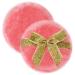 Sibba Large Fluffy Powder Puff 2 Pcs Ultra Soft Washable Powder Puff Velour Body Pad Round Loose Ribbon Powder Puff Reusable Face Cushion Wet Dry Makeup Tools Golden Bow Puff for Women Cosmetic