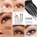 Mascara Waterproof | Black Waterproof Voluminous Double Effect Essence Mascara for Lifting Curling Multiplying. Feathery Soft Full Lashes Eye Makeup - Buy Online on GoSupps.com