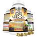 Black Seed Oil Capsules Cold Pressed 1300mg Per Serving, 100% Pure & Premium Non-GMO Nigella Sativa Black Cumin Seed Oil, Supports Immune System, Joint & Skin Health - 120 Softgel Capsules