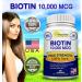 Max Strength 10000mcg Biotin Supplement for Skin, Hair, Nails & Energy - 180 Capsules - Buy Online on GoSupps.com