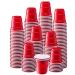 Comfy Package 300 Count 2 oz. Mini Plastic Shot Glasses - Red Disposable Jello Shot Cups