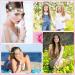 XunYee 48-Piece Boho Flower Crown Wristband Set for Women & Girls - Floral Headpiece for Wedding, Beach, Birthday Party - Buy Online on GoSupps.com