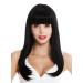 WIG ME UP - MA116-1 wig ladies women's wig long straight bangs black retro look 50s