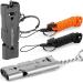 Azengear loud pipe (2 pcs) with paracord cord and key rings |Easy operation waterproof stainless steel |For emergencies dog walks security training children outdoor camping kayaking 2 whistles