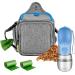 Odoland Dog Treat Pouch Bag Set Dog Walking Bags with Dog Water Bottle Dog Poop Bag Dog Treat Bag with Poop Bag Holder for Pet Training Grey