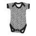 Baby Moo's Leopard Print Baby Grow | Unisex Black & White Animal Print Cute Bodysuit Vest - Cool Alternative New Baby Gifts UK 3-6 Months