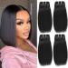 10 inch short hair bundles 9A Brazilian Straight Virgin Hair 4 Bundles Straight Hair 100% Unprocessed Straight Human Hair Bundles 50g/Pcs Natural color (10101010) 10 Inch (Pack of 4) Natural Color