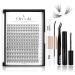 Oreola single eyelashes set artificial eyelashes of course 228PCs single eyelashes with binding and sealing 0.07d 8 15 mm eyelash clusters with a distant applicator DIY eyelash extensions at home kit-007d-8-12lines-20d