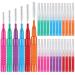 Yinder 100 Pcs Braces Brushes for Cleaner Interdental Brush Toothpicks Teeth Cleaning Soft Flossing Heads Floss Dental Tools Braces Flossers Tooth Picks Flossers with Bristles, 6 Colors and Sizes Multi Sizes Colorful