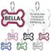 Dog brand with engraving - Yhananti personalized pendant for small to medium -sized dogs in glitter bones - stainless steel dog brand personalized with name telephone number and address (pink red small) S pink red red