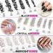 Teenitor Nail Rhinestone Kit with Glue - Crystal AB, Flatback, Clear, Black Rhinestones, Nail Foil Flakes, Sequins for Nail Art - Buy Online on GoSupps.com