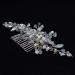Silver Vintage Hair Comb for Brides | Handmade Flower Rhinestone Clip Barrette | Light Blue Opal Crystal Wedding Hair Accessories - Buy Online on GoSupps.com