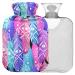 Naanle hot hot water bottle with cover bird spring BOHO Transparent hot water bottle heat bottle for back pain relief handfoot warmer neck warmth and cold therapy 1l