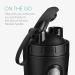 Navaris Stainless Steel Protein Shaker Bottle - 750ml Fitness Cup for Protein Shakes - Durable Sport Drinking Bottle for Training - Black (1 Pack) - Buy Online on GoSupps.com