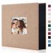 Miaikoe Photo Album 6x4 600 Pockets Slip in Large Capacity Album for Family Wedding Anniversary Linen Album Book Holds 600 Horizontal and Vertical 10x15cm Photos(600 Pockets Khaki) 600 Pockets Khaki