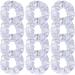 Set of 12 Cheer Glitter Hair Scrunchies Metallic Leather Ponytail Holder Hair Accessories for Cheerleading Teen Girls College Sports (Silver)