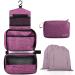 Januts Hanging Travel Toiletry Bag for Women Mens Wash Bag Make up Bags Waterproof Travel Toiletries Makeup Bag Girls Multifunctional Cosmetic Organizer with 2 Drawstring Bags Violet