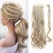 Tess Ponytail Extension Blond 40 cm Ashblond Balayage (#16P613) Wavy braid extension ponytail hair part 90g long hair extension braid 40 cm-wave ashblond balayage (#16P613)
