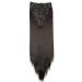 CAISHA by PRETTYSHOP XXL 20" Long 8 Pieces Set Clip In Extensions Hair Extension Synthetic Fiber Hairpiece Straight Chocolate Brown CES103 chocolate brown #6 CES103