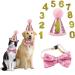 Dher pet birthday set with golden sequins hat birthday hat party decoration set dog birthdayshut fly cat dog birthday sequin decoration accessories festive party (pink)