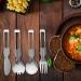 Mobestech Folding Spoon Fork Set Portable Camping Cutlery Salad Server Stainless Steel Serving Spoons Appetizer Forks Dessert Forks Scoop for Travel Outdoors - Buy Online on GoSupps.com