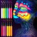 Shakven Neon Liquid Eye Liner - 12 Colors High Pigmented Glow Colorful UV Neon Eye Liner Pencil - Waterproof Smudge-Proof Body Face Paint Makeup For Christmas - Buy Online on GoSupps.com