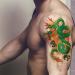 Supperb Temporary Tattoo - Green Dragon on Fires | High-Quality Body Art - Buy Online on GoSupps.com