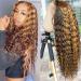 MISSJAY 24 Inch Ombre Highlight 13x4 HD Transparent Lace Front Wigs Human Hair Honey Blonde 4/27 Deep Wave Human Hair Wigs for Black Women Curly Wigs Pre Plucked with Baby Hair 180 Density 13x4 Highlight 4/27 24 Inch