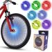 Rezshop Rechargeable LED Bike Wheel Lights - (2 Tire Pack 7 Colors in 1) Waterproof Hub Bicycle Lights Ultra Bright Safety Bike Accessories for Kids Girls Boys Adults Cycling