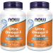 NOW Supplements Ultra Omega-3 Molecularly Distilled and Enteric Coated 90 Softgels (Pack of 2) 90 Count (Pack of 2)