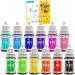 Food Colouring - 12 Colours x 10ml Liquid Variety Cake Icing Food Colouring Kit for Baking Fondant Cooking and Decorating - Vibrant Food Colour Dye for Airbrush DIY Slime Making and Crafts - 120ml Black Rose Pink Red Orange Yellow Chartreuse Green Teal Bl