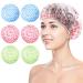 D Shower Caps for Women Reusable Waterproof  Plastic Bath Hair Cap  Elastic Band Shower Hat for Ladies Kids Spa Salon  6 PC