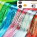 VEGCOO Hair Extensions Rainbow Colored Hair Tinsel Kit 20 Colors with Tools Glitter Synthetic Straight Hair Extensions Party Highlights Hair Accessories for Kids Girls Women - Buy Online on GoSupps.com