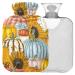 Naanle Thanksgiving Pumpkin Sonnen Flowers Heat bottle Mit Transparent Warm Water Flap Heading Poet For Bed Hand Foots Warmer Pain Relief Heat and Cold Therapy Small 1l