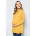 Maternity Knit Sweater - High Neck Shawl Collar Tunic Top | Mustard, Size L | Made in USA - Buy Online on GoSupps.com