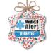NEONBLOND Christmas Ornament Medical Alert Blue Diabetic Red White Blue Xmas