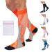 360 RELIEF Copper Compression Socks - for Women & Men | Graduated Athletic Fit for Running Nurses Shin Splint Flight Travel Maternity Pregnancy Boost Stamina | with Mesh Laundry Bag XXL Orange