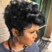 Natural Black Short Pixie Cut Wigs for Black Women Curly Hair Replacement Short Black Layered Wavy Pixie Wig With Bangs for Black Women ( Natural Black #1B)