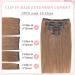 Vlasy Clip in Human Hair Extensions - 7 Pieces Seamless Natural Thick Weft Hair, Medium Ash Brown, 8 Inch (40g), 10A Grade - for Women - Buy Online on GoSupps.com