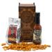 Psycho Juice | Dark Arts Wooden Chilli Sauce & Nuts Gift Set | Roasted Garlic Ghost Pepper Sauce | 148ml | Psycho Nuts | Naga Covered Spicy Peanuts
