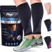 Calf Compression Sleeves for Men and Women - (1 Pair) Footless Compression Socks Support for Varicose Veins Nursing Pregnancy Running - PhysFlex Leg Sleeve Brace for Shin Splints Pain Relief and Reduces Swelling (Black Medium) Black Medium