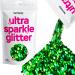 Hemway Premium Ultra Sparkle Glitter Multi Purpose Metallic Flake For Arts Cosmetics Resin Festival Face Hair - Emerald Green Hologrographic - Super Chunky (1/8 "0.125" 3mm) 100g / 3.5oz Emerald Green Holographic Super Chunky - 100g