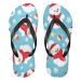 Mnsruu flip-flops with Christmas snowman snowflakes snow blue for home hotel spa bedroom travel l for men and women